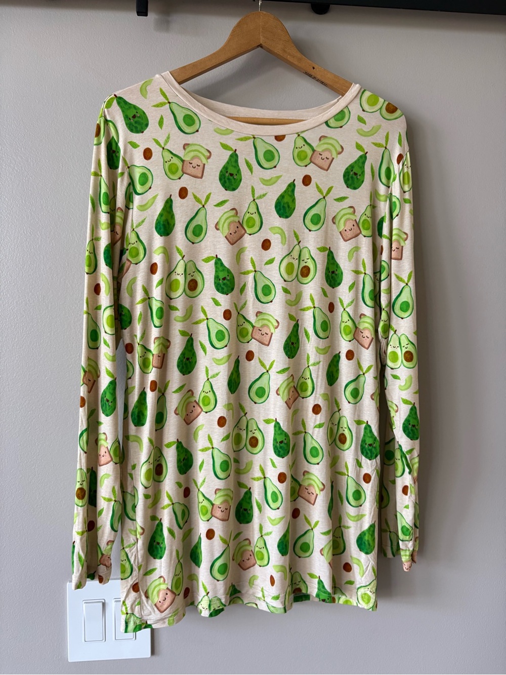 Little Sleepies Avocado Toast Adult Pajama Top L